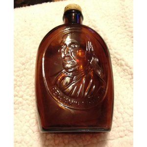 Benjamin Franklin Log Cabin Syrup Bottle 1970